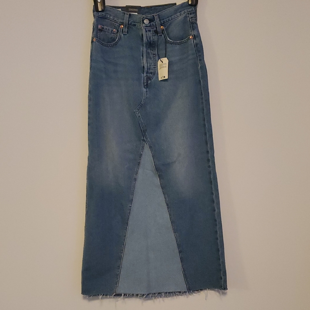 Levi's Icon Long 2 Tone Jean Skirt Size 24